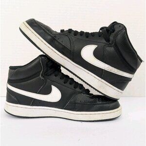 Nike Court Vision Mid Shoes Mens Size 7.5 Black White Basketball Sneakers